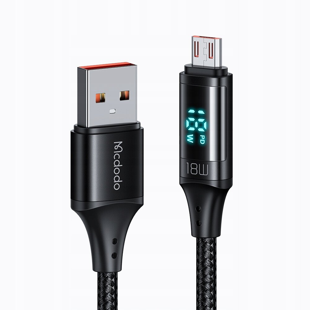 MCDODO DIGITAL PRO QC 4.0 MICRO USB 18W 1.2M TELEFONO KABELIS CA-1070 kaina ir informacija | Kabeliai ir laidai | pigu.lt