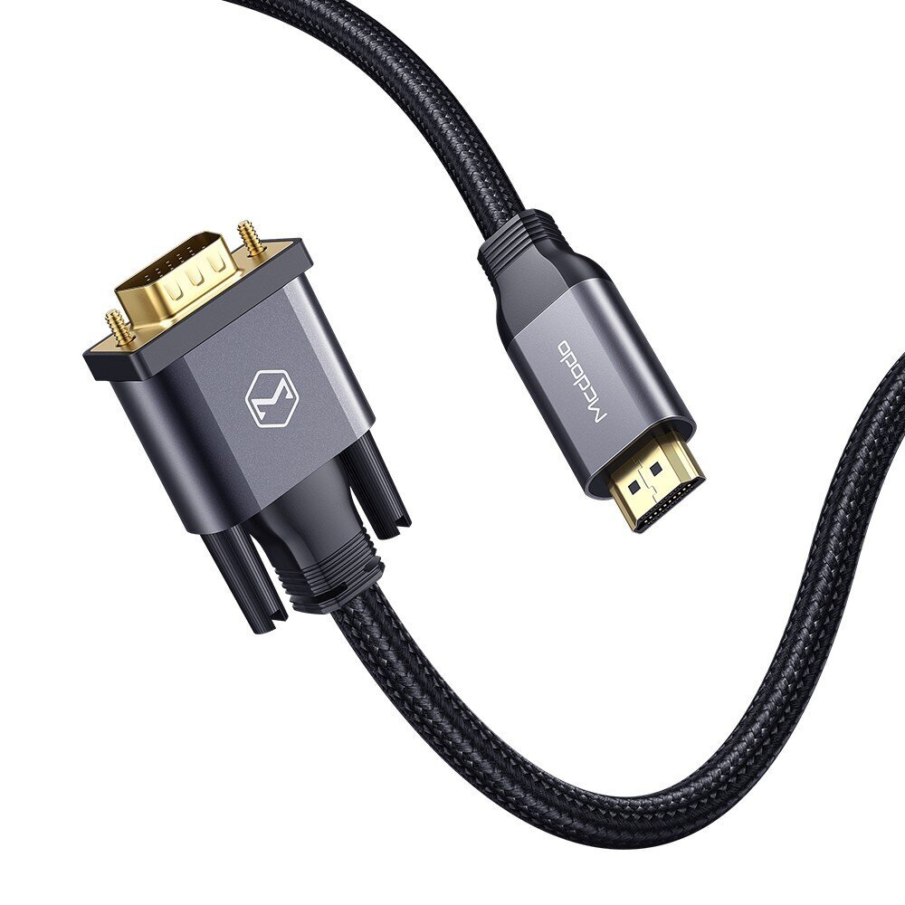 "Mcdodo" HDMI ir VGA dvikryptis juodas 2 m ilgio kabelis CA-7770 цена и информация | Priedai vaizdo kameroms | pigu.lt