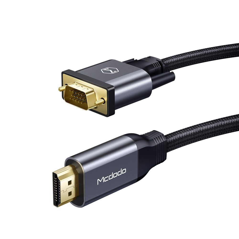 "Mcdodo" HDMI ir VGA dvikryptis juodas 2 m ilgio kabelis CA-7770 kaina ir informacija | Priedai vaizdo kameroms | pigu.lt