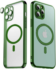 Matte transparent soft case camera protection (electroplated) Apple iPhone 13 Pro ( support Magsafe), green - žalias kaina ir informacija | Telefono dėklai | pigu.lt