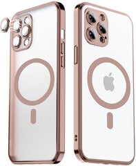 Matte transparent soft case camera protection (electroplated) Apple iPhone 13 (support Magsafe), pink цена и информация | Чехлы для телефонов | pigu.lt
