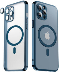 Matte transparent soft case camera protection (electroplated) Apple iPhone 13 ( support Magsafe) blue - mėlynas kaina ir informacija | Telefono dėklai | pigu.lt