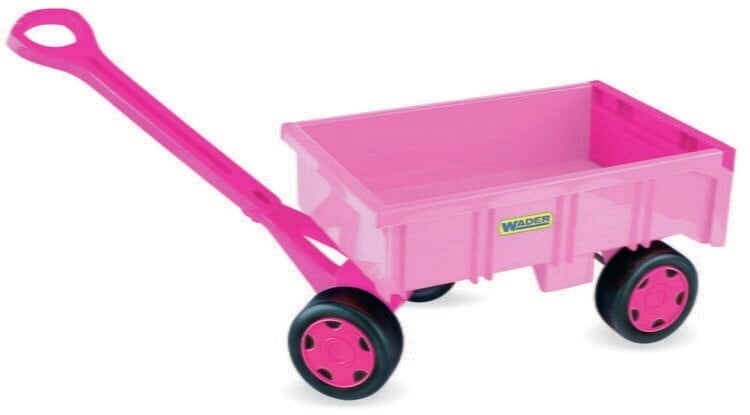 Vežimėlis-priekaba su rankena, rožinis kaina ir informacija | Žaislai kūdikiams | pigu.lt