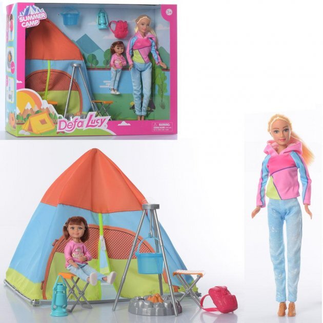 Lėlė Defa Lucy su stovyklavimo reikmenimis "Summer Camp", 3+ kaina ir informacija | Žaislai mergaitėms | pigu.lt