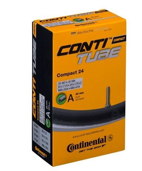 Dviračio kamera Continental, 24x1.25-1.75", juoda kaina ir informacija | Dviračių kameros ir padangos | pigu.lt