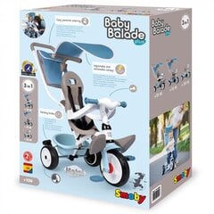 Детский трехколесный велосипед SMOBY Tricycle Baby Balade, синий цена и информация | Трехколесные велосипеды | pigu.lt