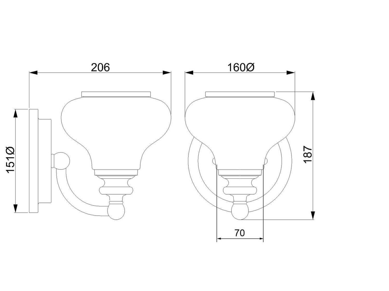 Sieninis šviestuvas Elstead Lighting Ainsley HK-AINSLEY1-BATH цена и информация | Sieniniai šviestuvai | pigu.lt