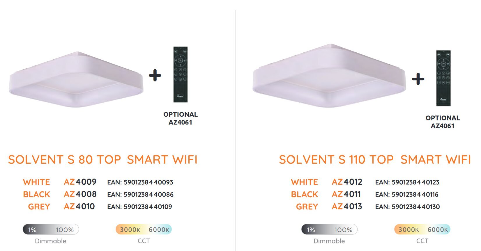 Lubinis šviestuvas AZzardo Solvent SMART wifi AZ4006 kaina ir informacija | Lubiniai šviestuvai | pigu.lt