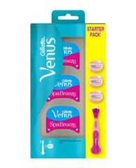 Skutimosi peiliukas su pakaitinėm galvutėm Gillette Venus Spa Breeze Razor цена и информация | Косметика и средства для бритья | pigu.lt