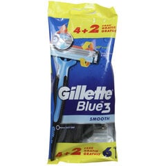 Vienkartinis skustuvas Gillette Blue 3, 6 vnt. kaina ir informacija | Skutimosi priemonės ir kosmetika | pigu.lt