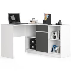 Письменный стол NORE B-17, белый/серый цвет цена и информация | Компьютерные, письменные столы | pigu.lt