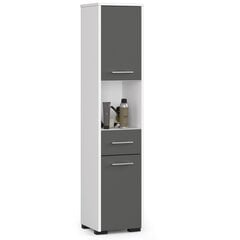 Высокий шкафчик для ванной комнаты NORE Fin 2D, серый цена и информация | Шкафчики для ванной | pigu.lt