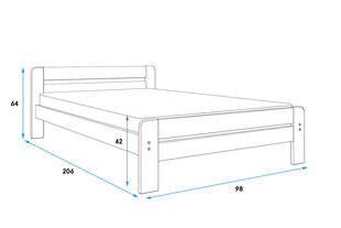 Lova BMS600, 90 x 200 cm, ąžuolo spalvos kaina ir informacija | Lovos | pigu.lt