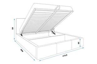 Lova su kėlimo mechanizmu BMS613 Green kaina ir informacija | Lovos | pigu.lt