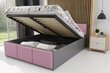 Eko odinė lova BMS637 Pilka/Rožinė kaina ir informacija | Lovos | pigu.lt