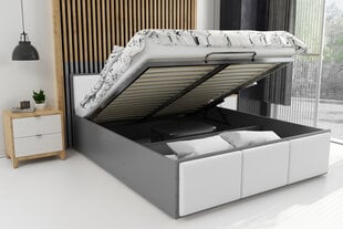 Кровать из эко кожи BMS640 Серый/Белый цена и информация | Кровати | pigu.lt