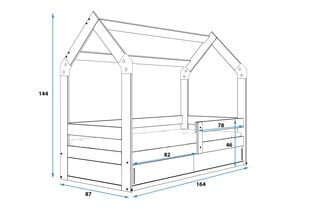 Детская кровать с ящиком для белья BMS410 цена и информация | Детские кровати | pigu.lt