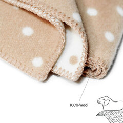 Детское шерстяное одеяло/плед из шерсти (New Zealand wool) La bebe™ Lambswool 70х100 Art.76387 Beige dots, 70х100 см цена и информация | Одеяла | pigu.lt