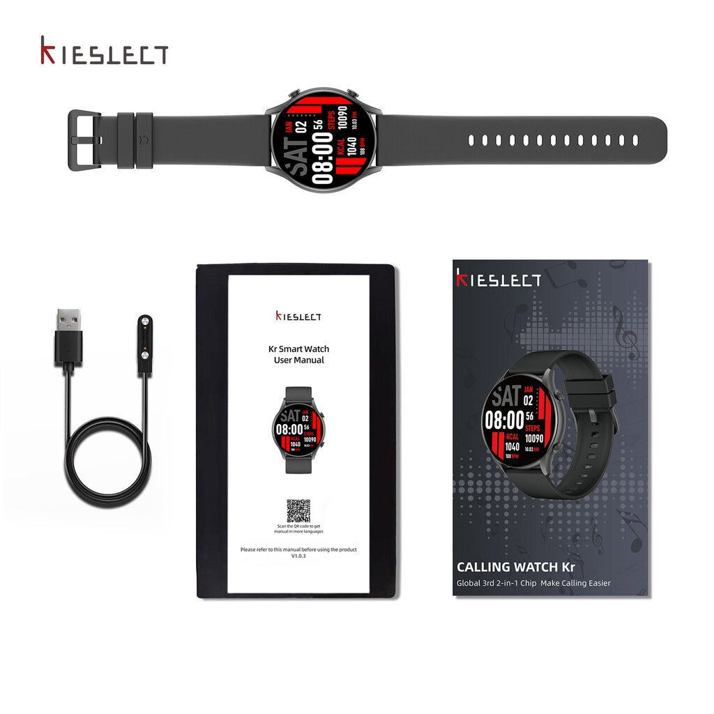 Kieslect KR Black kaina ir informacija | Išmanieji laikrodžiai (smartwatch) | pigu.lt