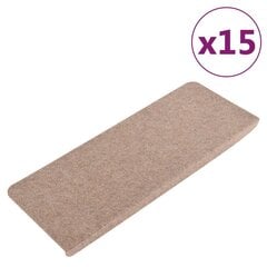 Lipnūs laiptų kilimėliai, 15vnt., smėlio spalvos, 65x28cm цена и информация | Ковры | pigu.lt