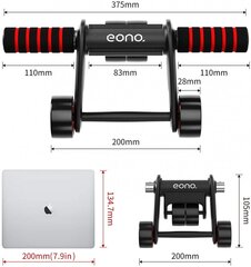 EONO Ab Roller Abdominal Trainer with Knee Mat kaina ir informacija | Preso treniruokliai | pigu.lt