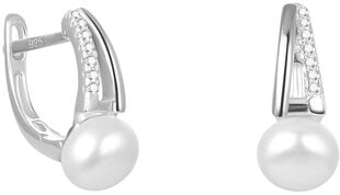 Elegantiški sidabriniai auskarai su tikru gėlavandeniu perlu Beneto kaina ir informacija | Auskarai | pigu.lt