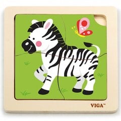 Деревянный пазл Viga, зебра цена и информация | Пазлы | pigu.lt