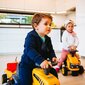 Paspiriamas vaikiškas traktorius su priekaba Falk JCB, oranžinis kaina ir informacija | Žaislai kūdikiams | pigu.lt