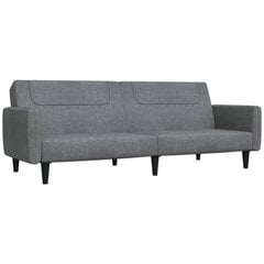 Dvivietė sofa-lova, šviesiai pilkos spalvos, audinys kaina ir informacija | Sofos | pigu.lt