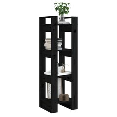 vidaXL Spintelė knygoms/kambario pertvara, juoda, 41x35x125cm, pušis цена и информация | Полки | pigu.lt