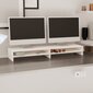 Monitoriaus stovas, baltas, 100x24x13cm, pušies masyvas kaina ir informacija | TV staliukai | pigu.lt