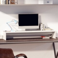 Monitoriaus stovas, baltas, 100x27x15cm, pušies masyvas цена и информация | Тумбы под телевизор | pigu.lt