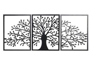Настенный декор DKD Home Decor 3 шт. Чёрное Дерево (141 x 1.3 x 61 см) цена и информация | Детали интерьера | pigu.lt