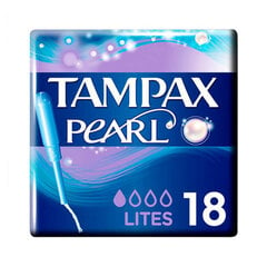 Tamponų pakuotė Pearl Lites Tampax, 18 vnt цена и информация | Тампоны, гигиенические прокладки для критических дней, ежедневные прокладки | pigu.lt