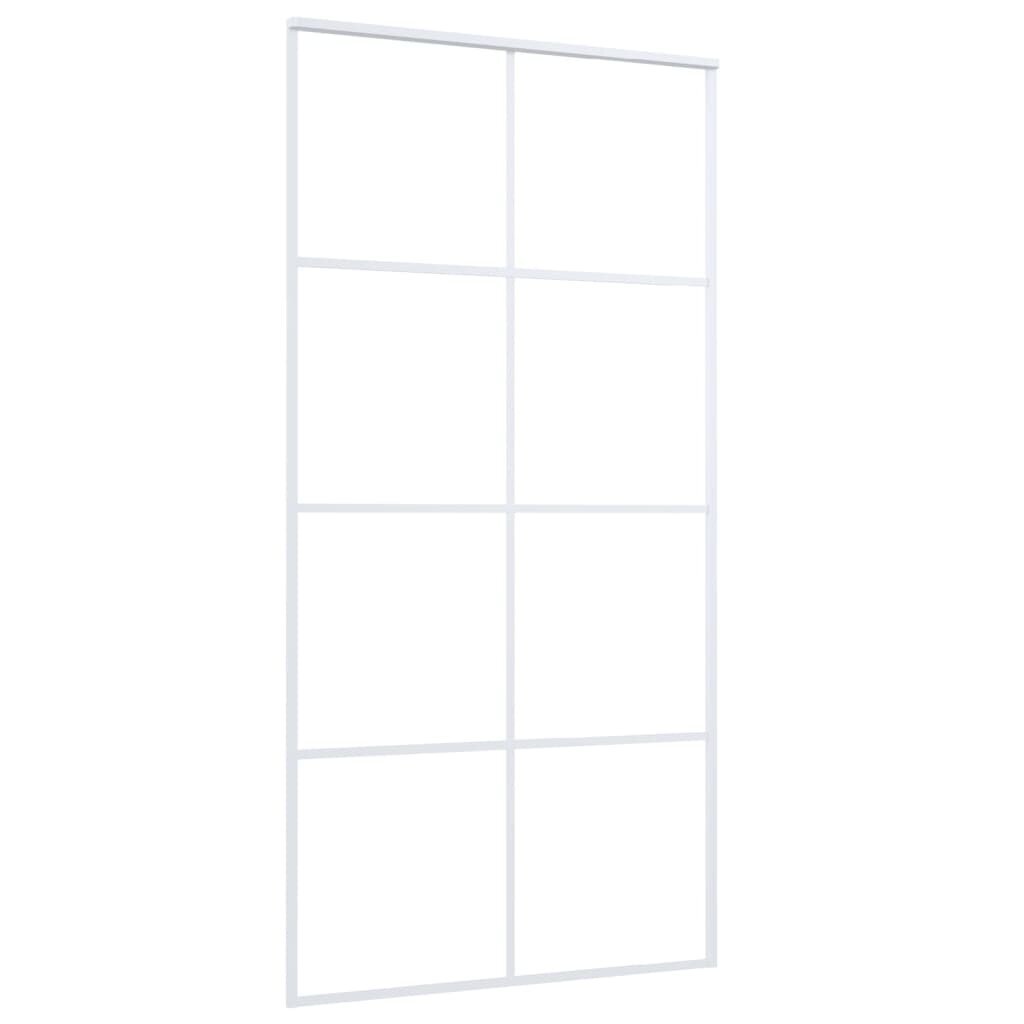 vidaXL Stumdomos durys, baltos, 102,5x205cm, ESG stiklas ir aliuminis kaina ir informacija | Vidaus durys | pigu.lt
