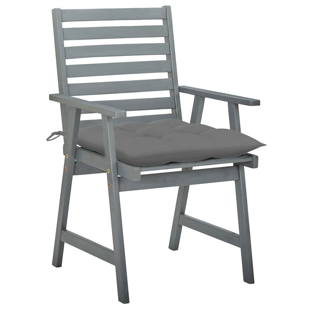 vidaXL Lauko valgomojo kėdės su pagalvėlėmis, 2vnt., akacijos masyvas kaina ir informacija | Lauko kėdės, foteliai, pufai | pigu.lt