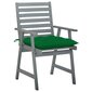 vidaXL Lauko valgomojo kėdės su pagalvėlėmis, 3vnt., akacijos masyvas цена и информация | Lauko kėdės, foteliai, pufai | pigu.lt