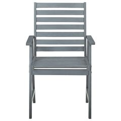 vidaXL Lauko valgomojo kėdės, 6vnt., pilkos, akacijos medienos masyvas kaina ir informacija | Lauko kėdės, foteliai, pufai | pigu.lt