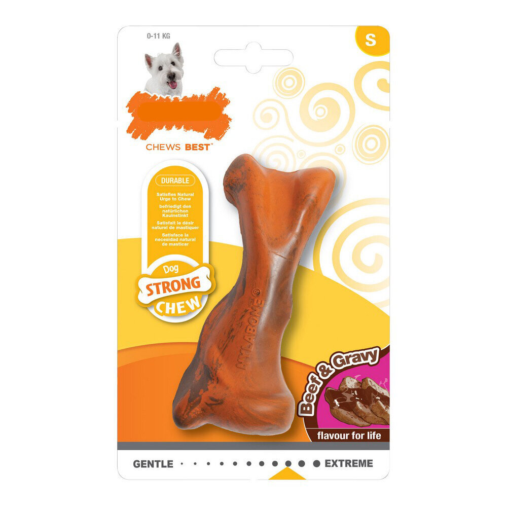 Nylabone veršienos su padažu skonio kaulas цена и информация | Žaislai šunims | pigu.lt