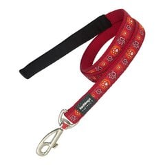 Red Dingo šuns pavadėlis, raudonas su letenėlėmis kaina ir informacija | Pavadėliai šunims | pigu.lt