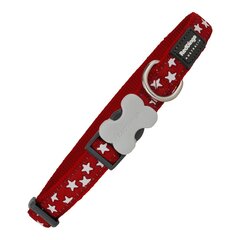 Šuns antkaklis Red Dingo Žvaigždė, raudonas, 1.2 x 20-32 cm цена и информация | Ошейники, подтяжки для собак | pigu.lt