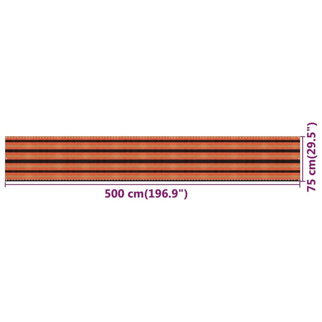 vidaXL Balkono pertvara, įvairių spalvų, 75x500cm, HDPE kaina ir informacija | Skėčiai, markizės, stovai | pigu.lt