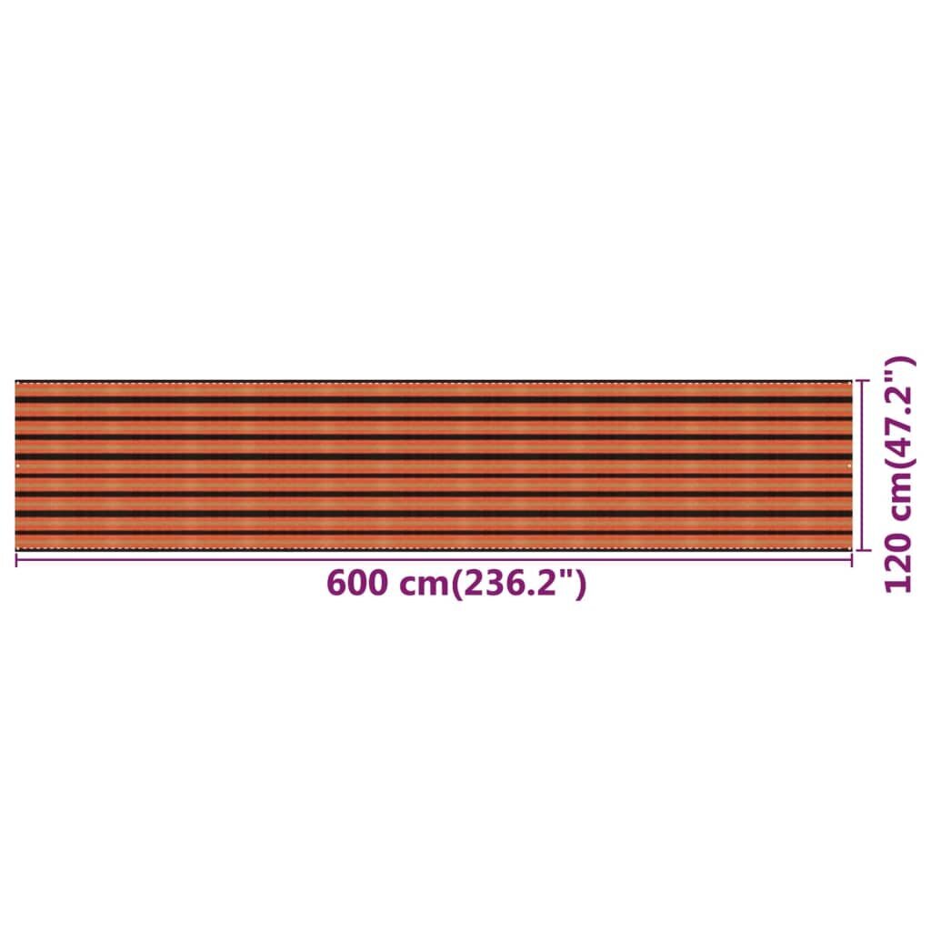 vidaXL Balkono pertvara, įvairių spalvų, 120x600cm, HDPE kaina ir informacija | Skėčiai, markizės, stovai | pigu.lt