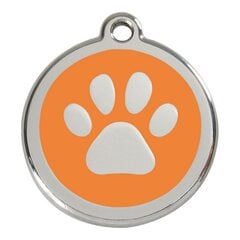 Фирменная табличка для ожерелья Red Dingo След животного Оранжевый Размер М Orange (Ø 30 mm) цена и информация | Ошейники, подтяжки для собак | pigu.lt
