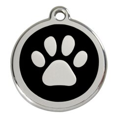 Фирменная табличка для ожерелья Red Dingo След животного Чёрный Размер М black (Ø 30 mm) цена и информация | Ошейники, подтяжки для собак | pigu.lt