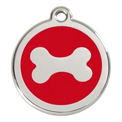 Фирменная табличка для ожерелья Red Dingo След животного Красный (Ø 20 mm) цена и информация | Ошейники, подтяжки для собак | pigu.lt