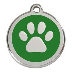 Фирменная табличка для ожерелья Red Dingo След животного Зеленый (Ø 20 mm) цена и информация | Ошейники, подтяжки для собак | pigu.lt