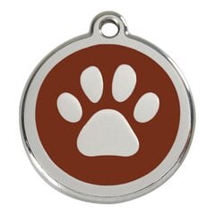 Фирменная табличка для ожерелья Red Dingo След животного Коричневый Размер М Brown (Ø 30 mm) цена и информация | Ошейники, подтяжки для собак | pigu.lt