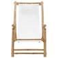 vidaXL Terasos kėdė, baltos spalvos, bambukas ir drobė цена и информация | Lauko kėdės, foteliai, pufai | pigu.lt