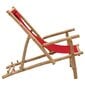 vidaXL Terasos kėdė, raudonos spalvos, bambukas ir drobė цена и информация | Lauko kėdės, foteliai, pufai | pigu.lt